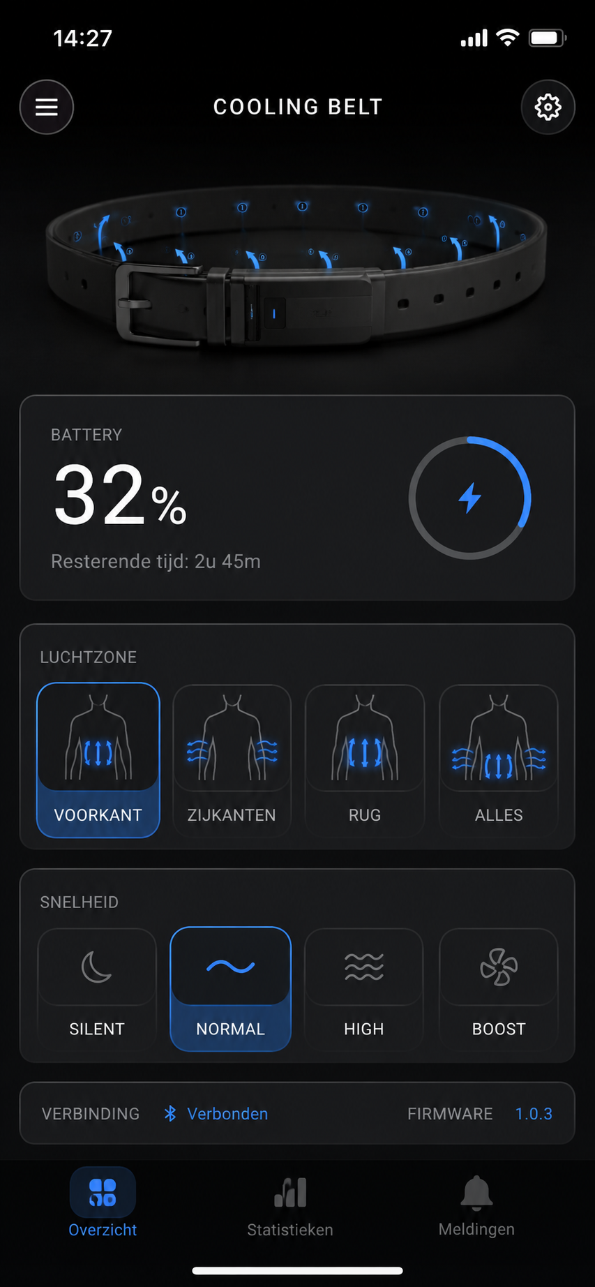 Concept van de toekomstige Climvexa Smart-app